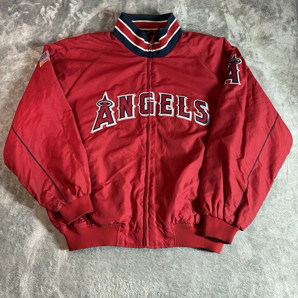 Vintage Anaheim Angels Majestic Men's XXL 2XL Authentic Dugout Bomber Jacket MLB